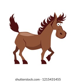 Cute Smiling Horse Vector Illustration