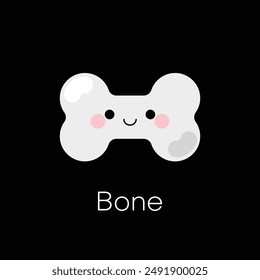 Cute smiling human bone icon. Symbol of human body for web design or mobile app.