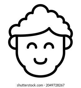 Cute smiling icon. Outline cute smiling vector icon for web design isolated on white background