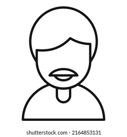 Cute smiling icon outline vector. Group person. Positive team