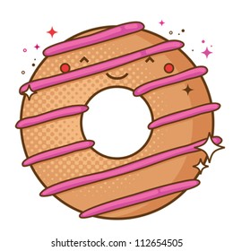 Cute smiling isolated donut