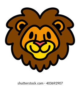 Cute smiling lion cartoon