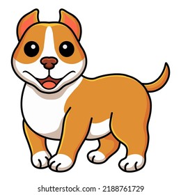 Cute Smiling Little Pitbull Cartoon