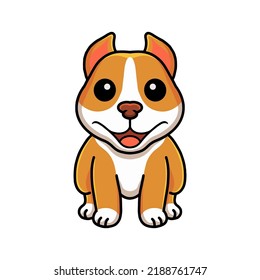 Cute Smiling Little Pitbull Cartoon