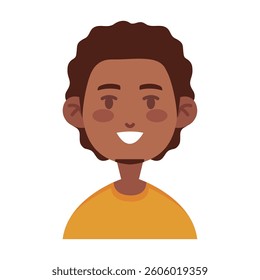 Cute Smiling Man Avatar in Vector Style