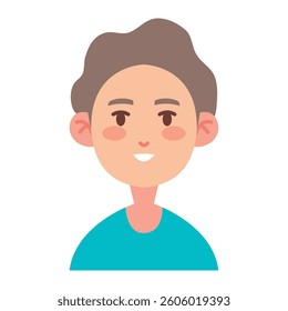 Cute Smiling Man Avatar in Vector Style