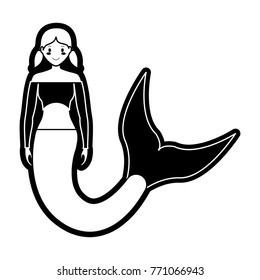 Cute smiling  mermaid icon