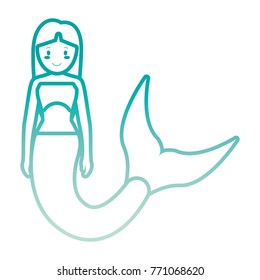 Cute smiling  mermaid icon