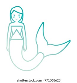 Cute smiling  mermaid icon