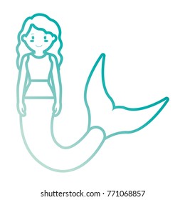 Cute smiling  mermaid icon