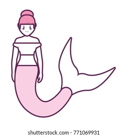 Cute smiling  mermaid icon