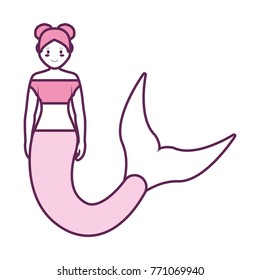 Cute smiling  mermaid icon