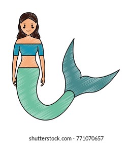 Cute smiling  mermaid icon