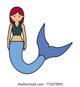 Cute smiling  mermaid icon