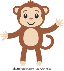 Cute Smiling Monkey Clipart Vector Stock Vector (Royalty Free ...