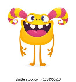 Cute smiling monster cartoon. Vector illustration