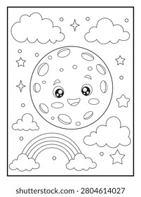 Cute Smiling Moon and