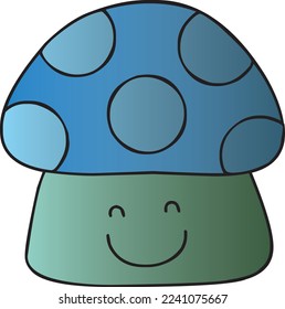 Vector de hongos sonrientes lindo aislado