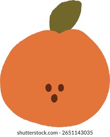Cute Smiling Orange Fruit Character Illustration