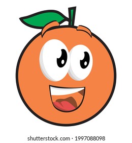 cute smiling orange icon illustration design