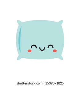 Cute smiling pillow icon vector