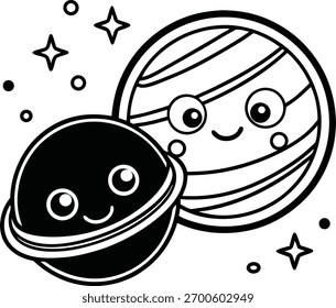 Personajes lindos y sonrientes del planeta con siluetas simples y coloridas sobre un fondo limpio, perfectos para diseños educativos o divertidos.