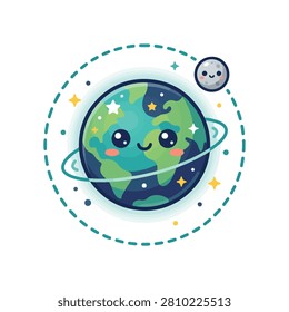 Cute smiling planet earth