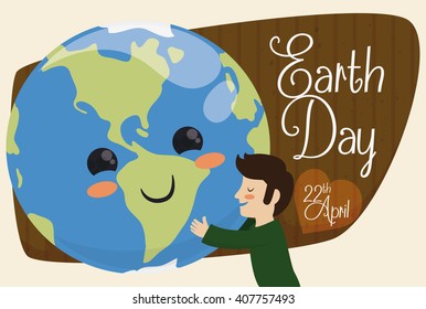 Cute smiling planet in love with the mankind in Earth Day celebration.