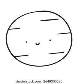 Lindo planeta sonriente. Diseño de contorno de Vector. Ilustración sobre fondo blanco.