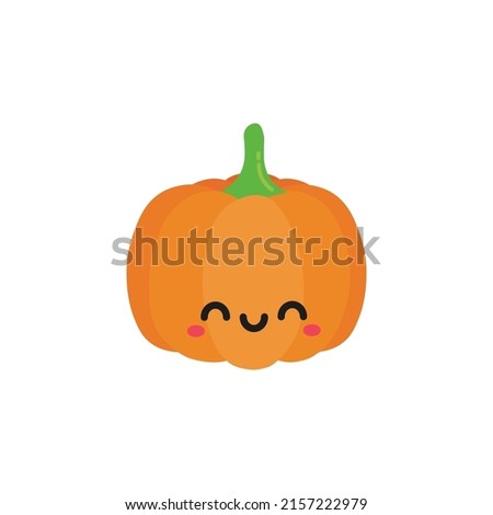 Cute smiling pumpkin cartoon. Happy fruit vector illustration