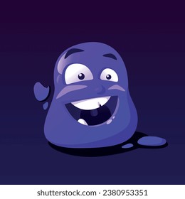 Cute smiling purple jelly character