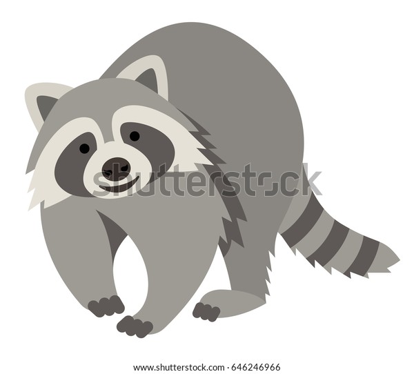 Cute Smiling Raccoon Vector Cartoon Illustration Stock Vector (Royalty ...