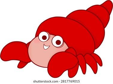 Cute smiling red hermit