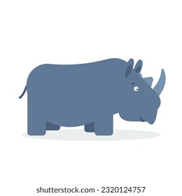 Cute Smiling Rhino Vector Illustration