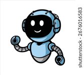 Cute smiling robot cartoon vector illustration