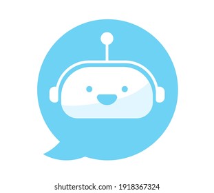 Cute Smiling Robot Chat Bot Modern Stock Vector (Royalty Free ...