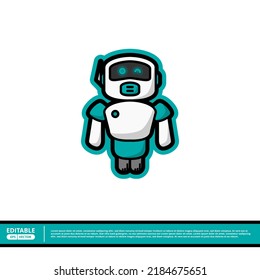 lindo robot sonriente. ilustración vectorial. aislado de fondo blanco.