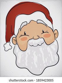Cute and smiling Santa Claus drawing, painted with watercolors, ready for the upcoming Xmas season.