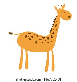 Cute smiling simple giraffe vector illustration