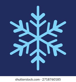 Un copo de nieve sonriente lindo con una cara alegre en tonos azules suaves en un estilo de dibujos animados. Ilustración vectorial dibujada como por un niño. Azul y verde azulado invierno copo de nieve ilustración. Iconos de nieve. Símbolos de nieve.