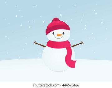 Cute smiling snowman