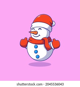 diseño de ilustraciones vectoriales de muñecos de nieve sonrientes adorables