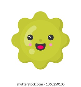 Escasez sonriente. Carácter vegetal kawaii. Icono de vector colorido aislado