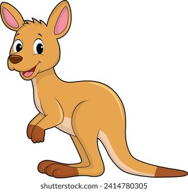 cute smiling standing baby kangaroo