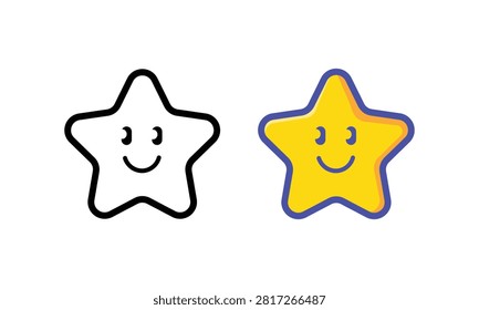 Cute smiling star character