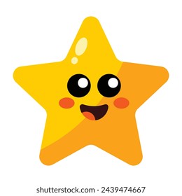 Cute Smiling Star icon. vector illustration.
