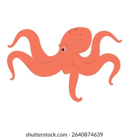 Cute smiling stingray illustration. Friendly sea animal character perfect for children’s books, educational materials, and underwater-themed designs.