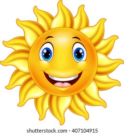 Cute Smiling Sun Cartoon