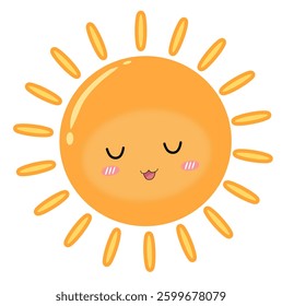 A cute smiling sun with glowing rays, symbolizing warmth, happiness, and summer vibes, bringing light and energy to brighten the day.