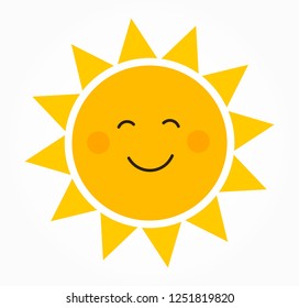 Cute smiling sun icon. Vector illustration